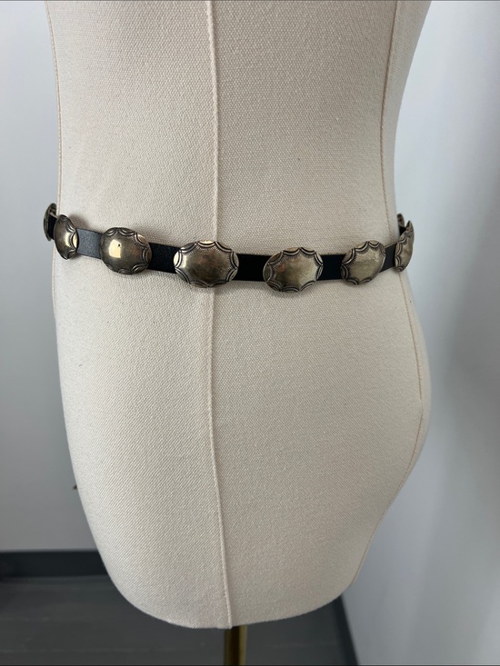 Vintage Mary Rita Padilla Sterling Silver Leather Concho Belt Navajo Native main image 5